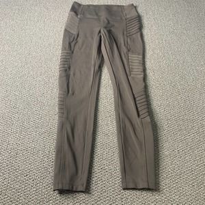 Athleta Womens Tights Size Small Brown Delancey Moto High Waisted Pull On